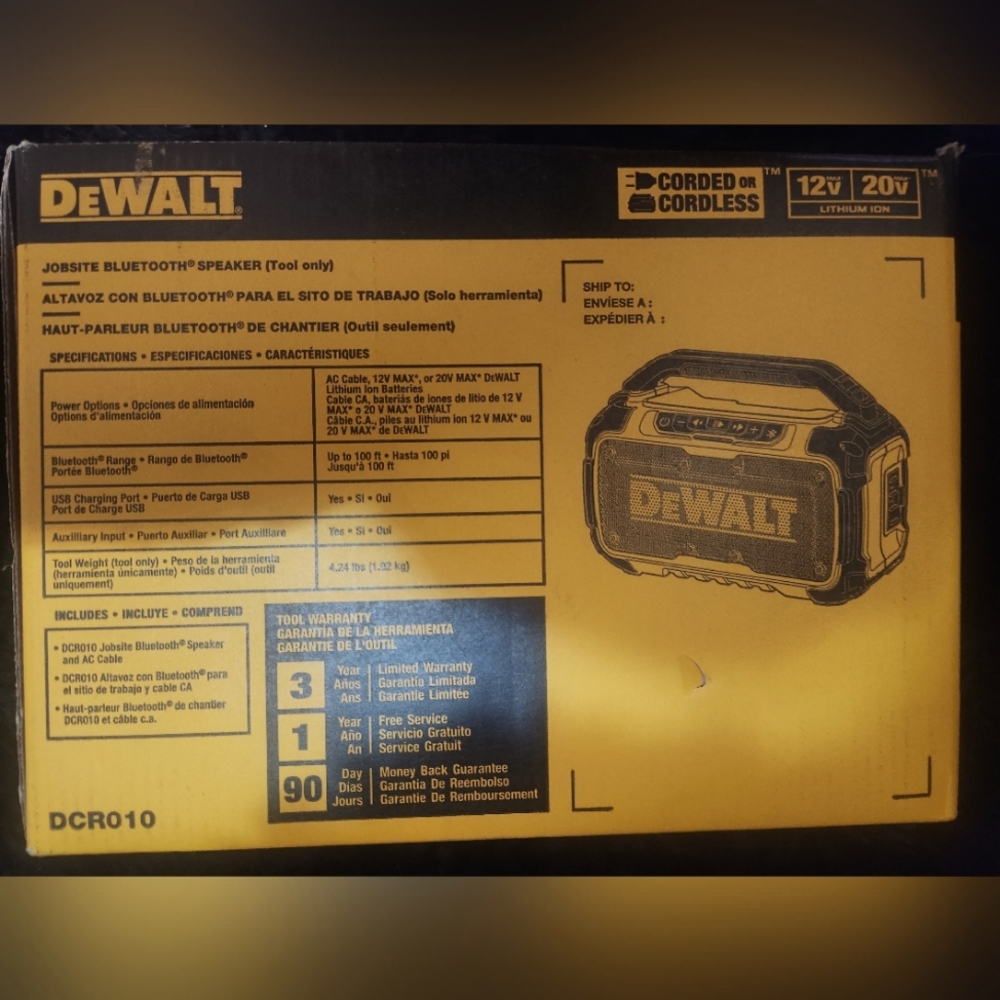 Dewalt Bluetooth radio